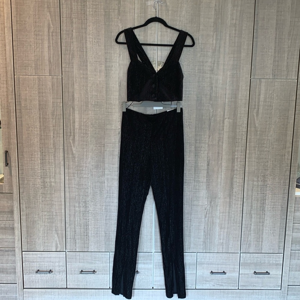 Zara Velvet Two Pieces‎ Set With Metallic Thread
